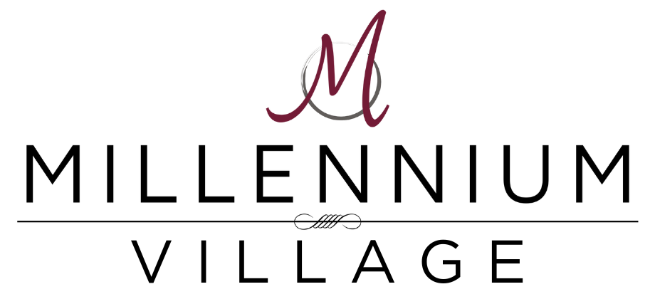 The image is a logo for a place called Millennium Village.